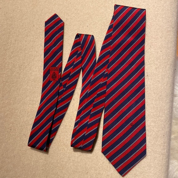 Vintage Gucci  slim silk and wool stripe tie - Picture 10 of 13